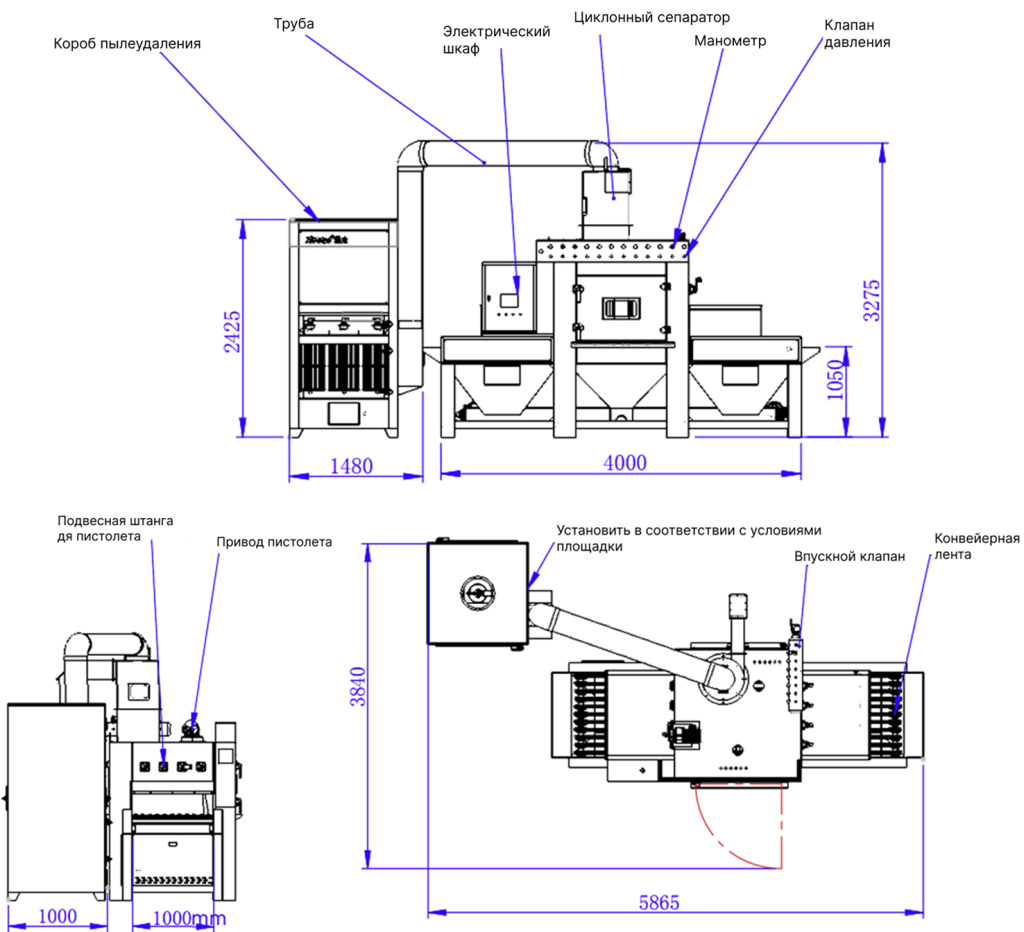 Чертеж оборудования XT-1025FP-12